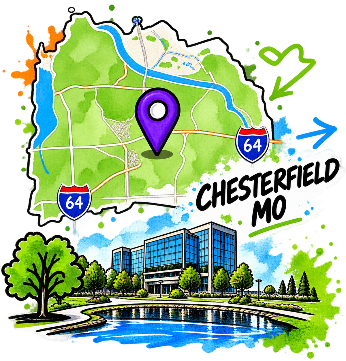 Illustrated St. Charles County map
