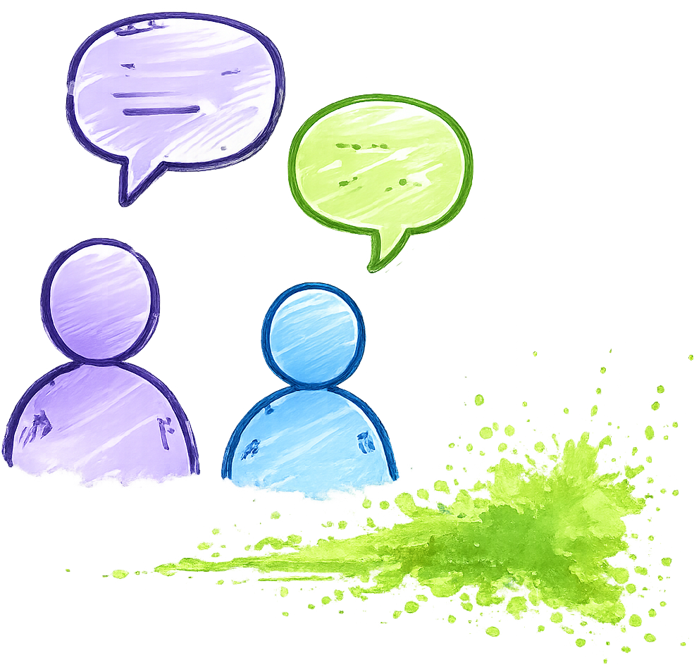 Two people communicating
